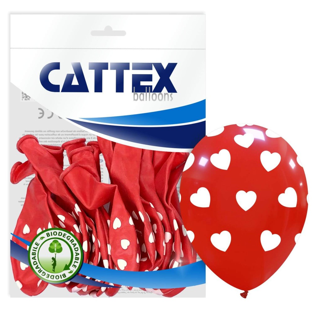 round balloon | CATTEX | 12'' | big hearts | 20 eaches