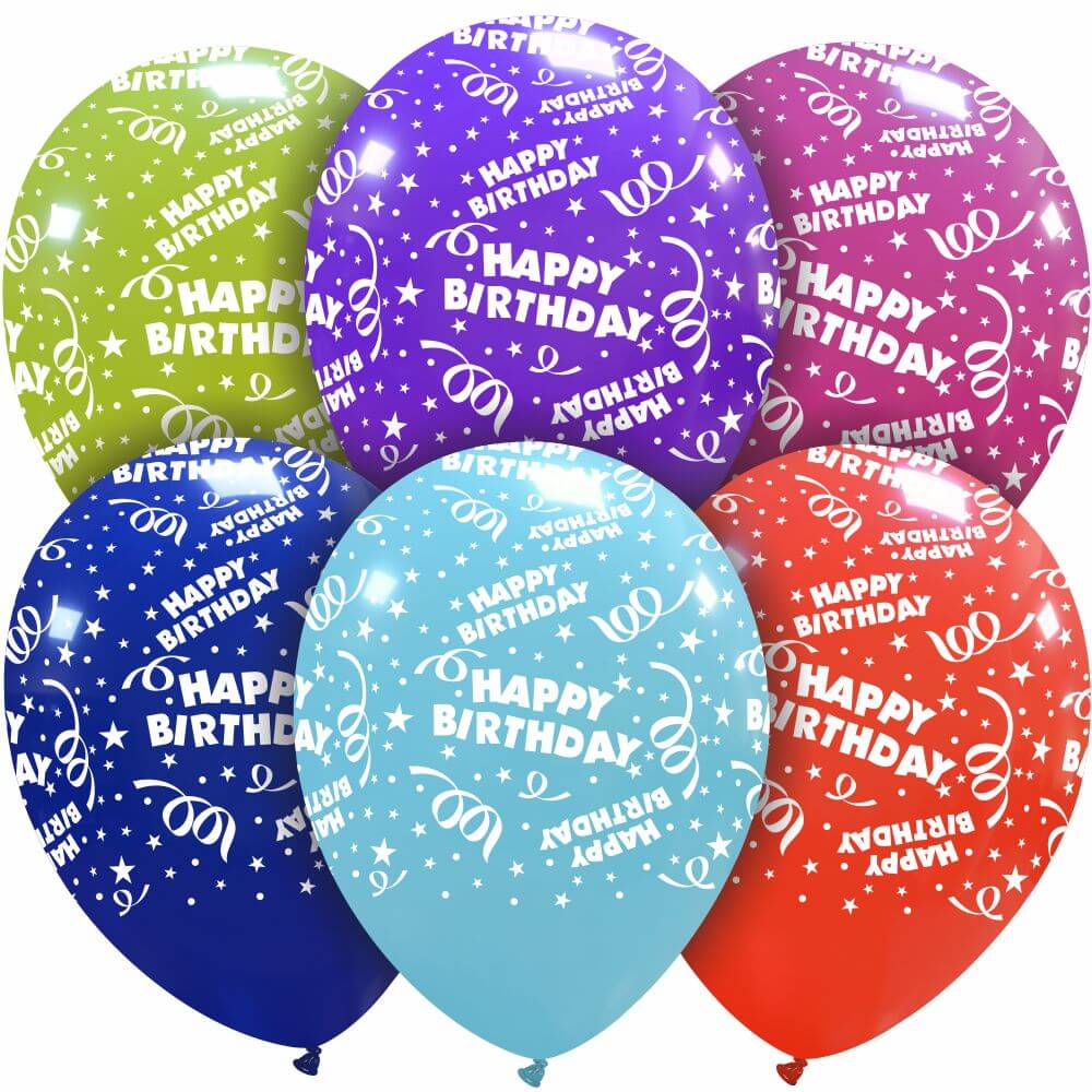 round balloon | CATTEX | 12'' | happy birthday | 20 eaches