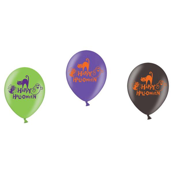 round balloon | EVERTS | 11'' | happy halloween | 6 eaches